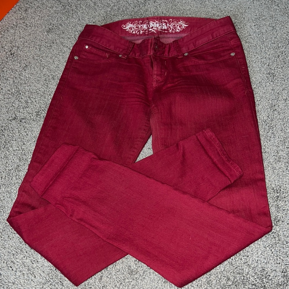 Express Denim Jeans Red - Size 2